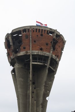 Det gamla vattentornet i Vukovar, Kroatien