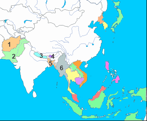 Asien; länder 2